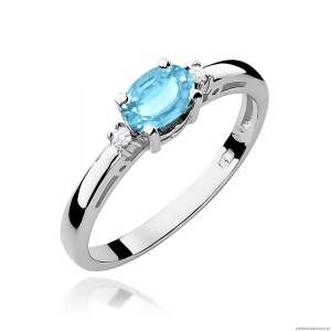 Pierścionek W0006 Topaz Swiss 0,50ct białe złoto 375