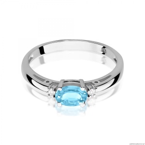 Pierścionek W0006 Topaz Swiss 0,50ct białe złoto 375