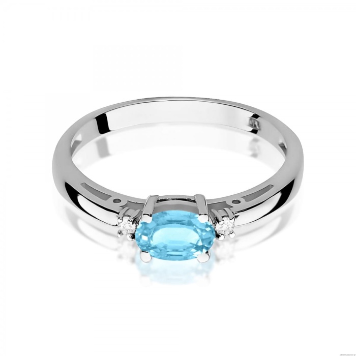 Pierścionek W0006 Topaz Swiss 0,50ct białe złoto 375
