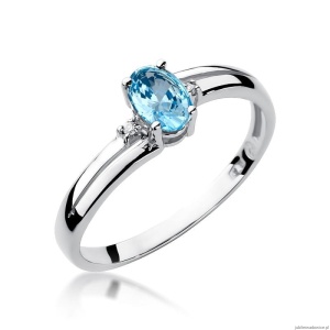 Pierścionek W0068 Topaz Swiss 0,50ct białe złoto 375