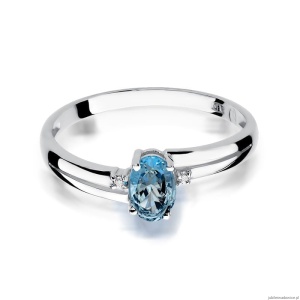 Pierścionek W0068 Topaz Swiss 0,50ct białe złoto 375