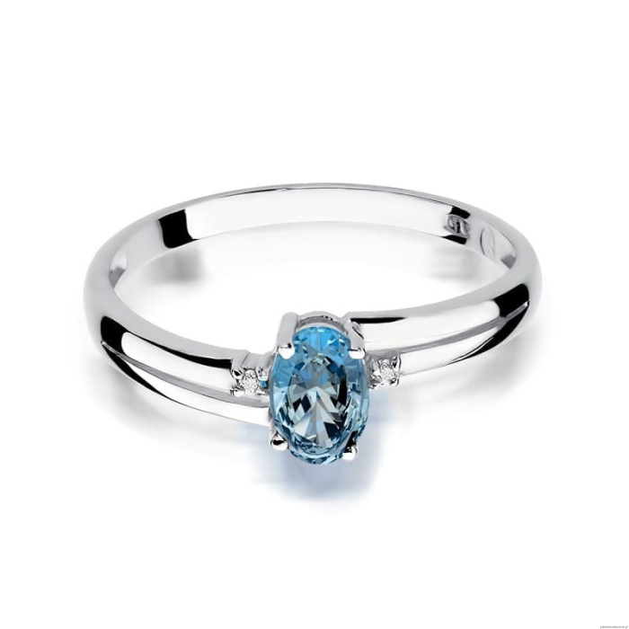 Pierścionek W0068 Topaz Swiss 0,50ct białe złoto 375