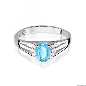 Pierścionek W0005 Topaz Swiss 0,50ct białe złoto 375