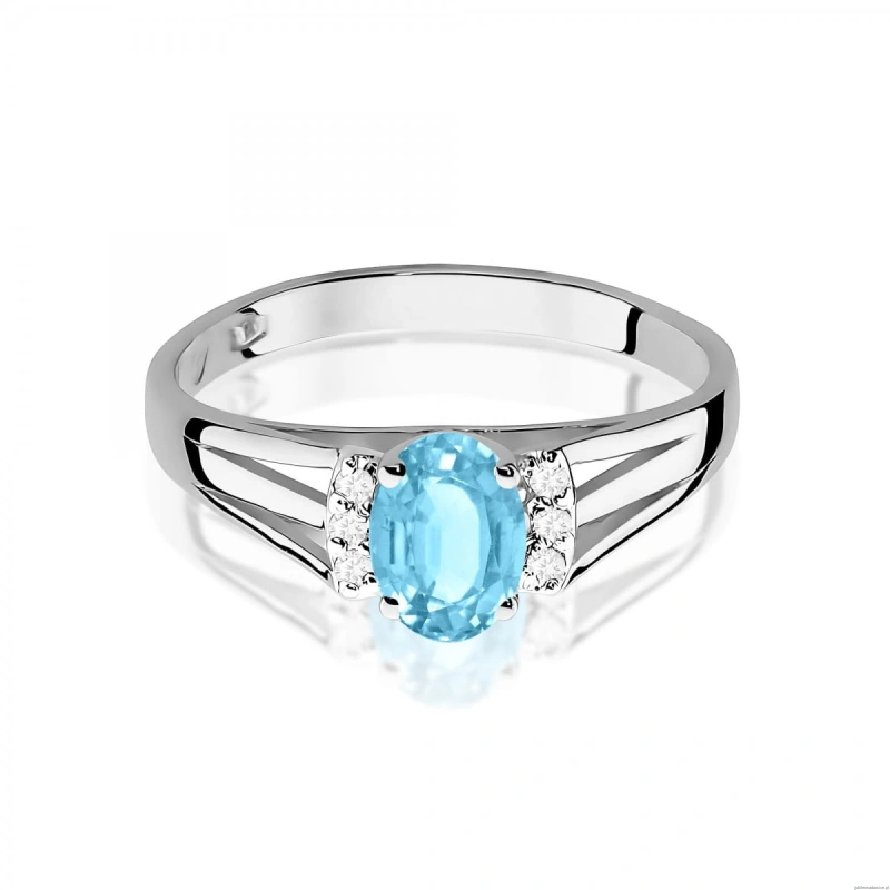 Pierścionek W0005 Topaz Swiss 0,50ct białe złoto 375