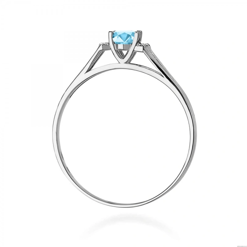 Pierścionek W0005 Topaz Swiss 0,50ct białe złoto 375