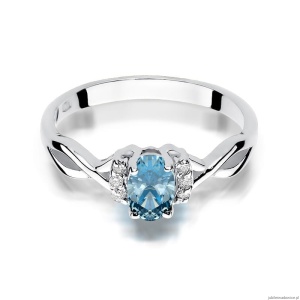 Pierścionek W0019 Topaz Swiss 0,50ct białe złoto 375