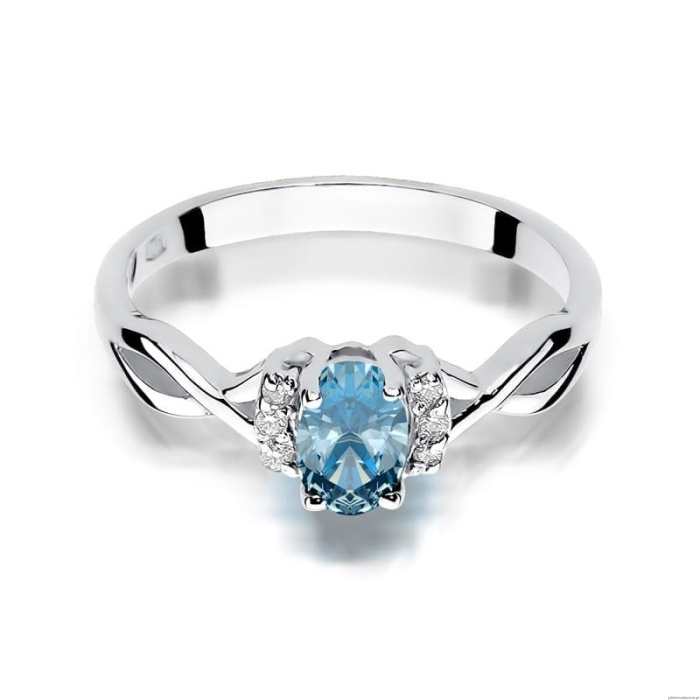 Pierścionek W0019 Topaz Swiss 0,50ct białe złoto 375
