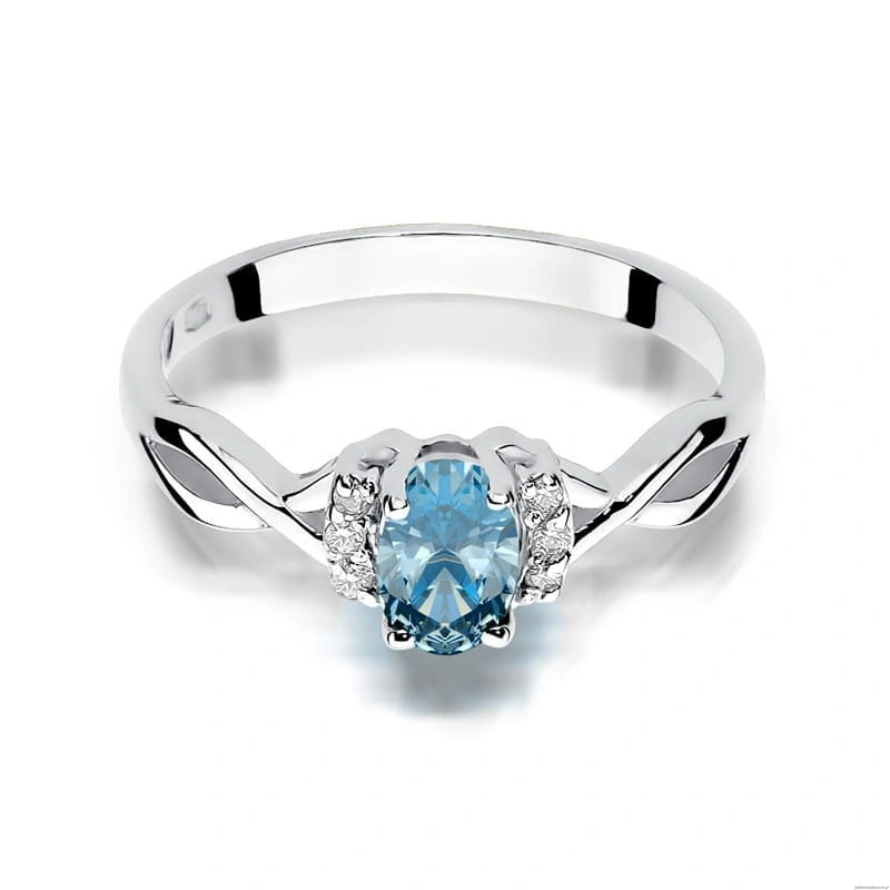 Pierścionek W0019 Topaz Swiss 0,50ct białe złoto 375