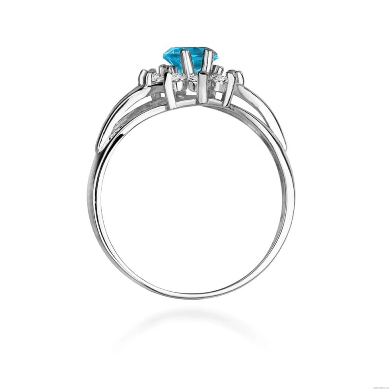 Pierścionek W0037 Topaz Swiss 0,90ct białe złoto 375