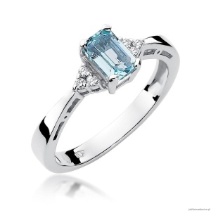 Pierścionek W0002 Topaz Swiss 0,65ct białe złoto 375