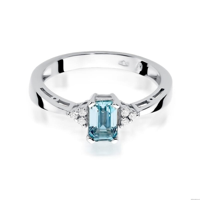 Pierścionek W0002 Topaz Swiss 0,65ct białe złoto 375