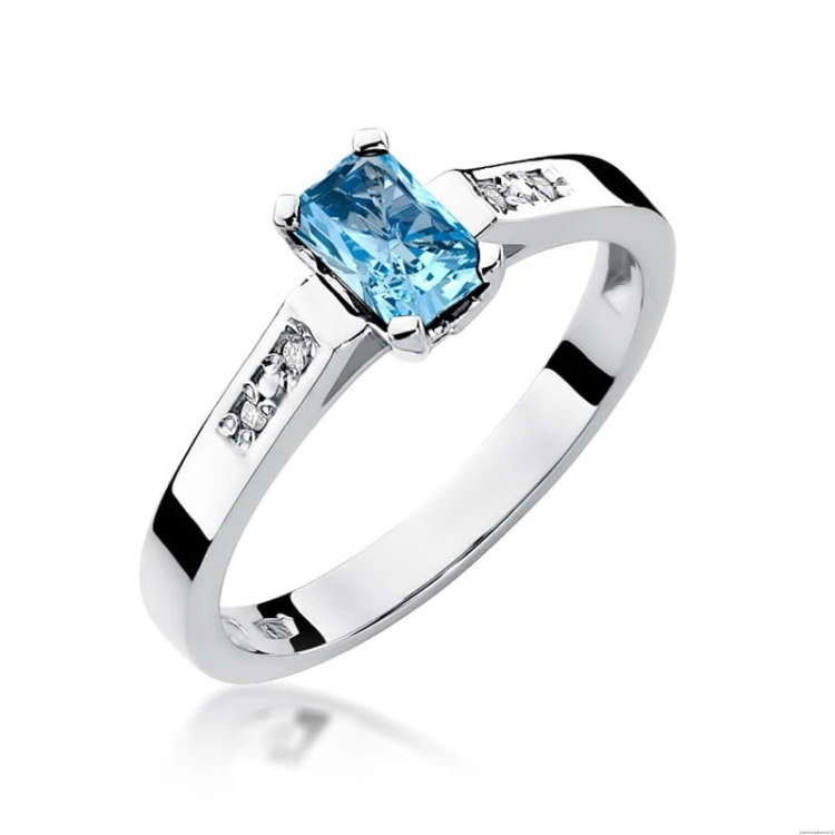 Pierścionek W0078 Topaz Swiss 0,65ct białe złoto 375