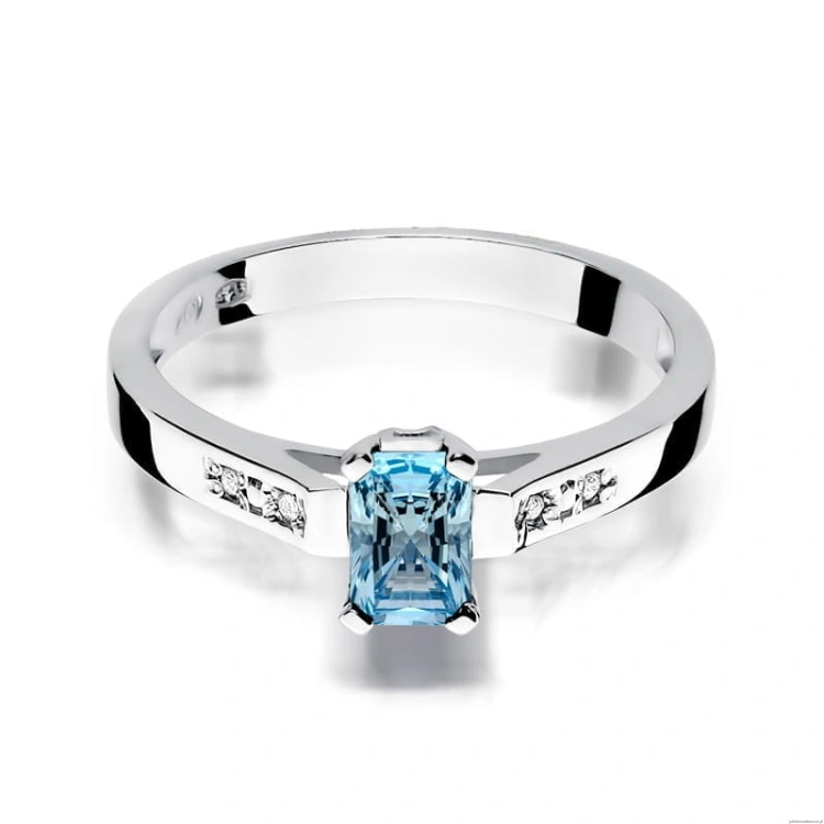 Pierścionek W0078 Topaz Swiss 0,65ct białe złoto 375