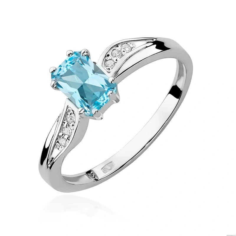 Pierścionek W0094 Topaz Swiss 0,65ct białe złoto 375