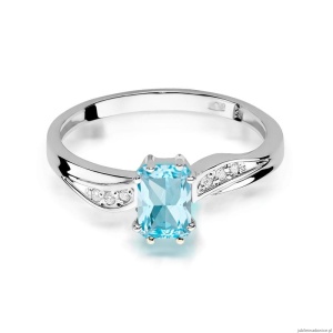 Pierścionek W0094 Topaz Swiss 0,65ct białe złoto 375