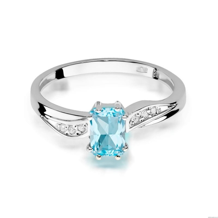 Pierścionek W0094 Topaz Swiss 0,65ct białe złoto 375
