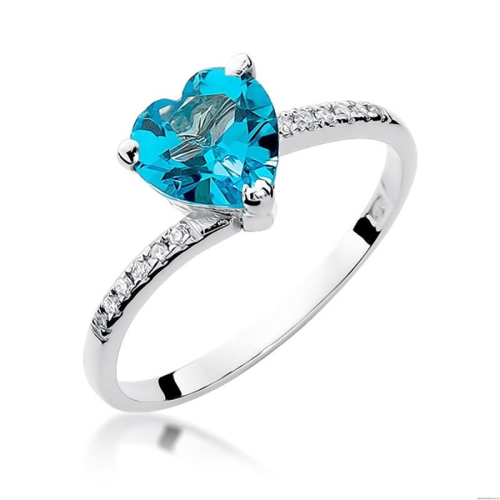 Pierścionek W0050 Topaz Swiss 1,20ct białe złoto 375
