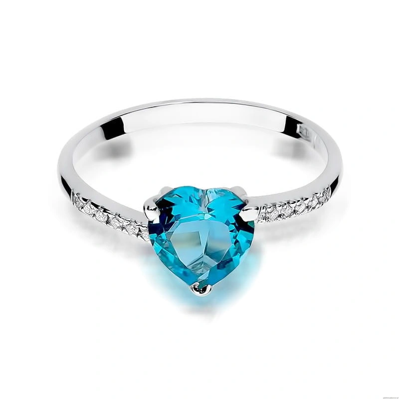 Pierścionek W0050 Topaz Swiss 1,20ct białe złoto 375
