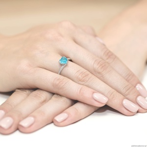 Pierścionek W0050 Topaz Swiss 1,20ct białe złoto 375