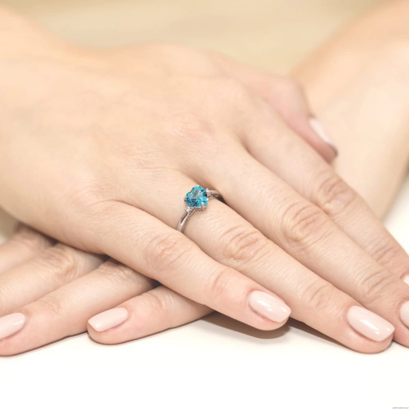 Pierścionek W0012 Topaz Swiss 1,20ct białe złoto 375