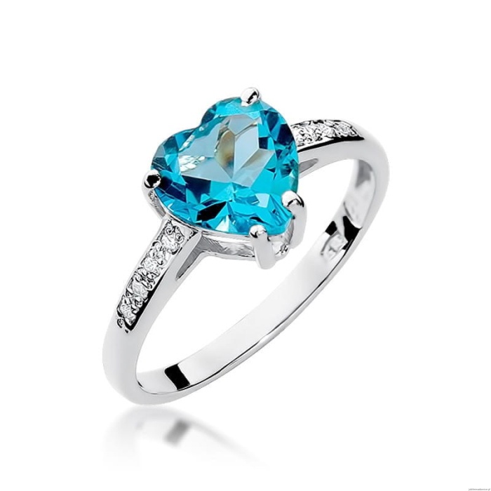 Pierścionek W0031 Topaz Swiss 1,20ct białe złoto 375