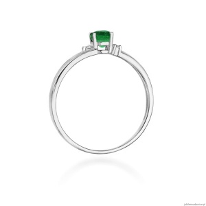 Pierścionek W0068 Szmaragd 0,40ct białe złoto 375