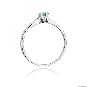 Pierścionek W0111 Szmaragd 0,15ct białe złoto 375