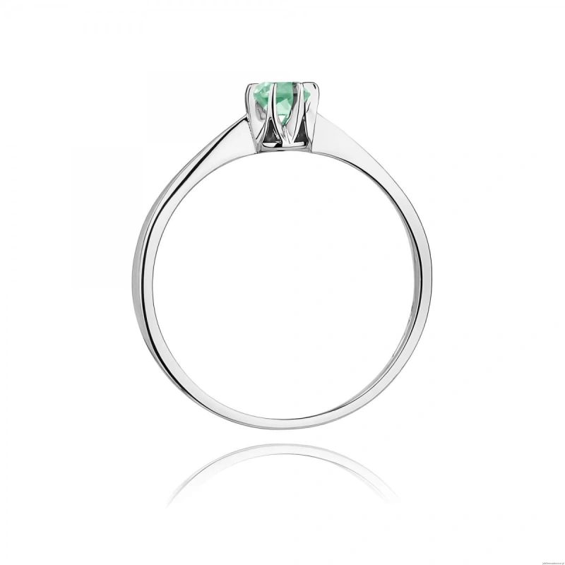 Pierścionek W0111 Szmaragd 0,15ct białe złoto 375