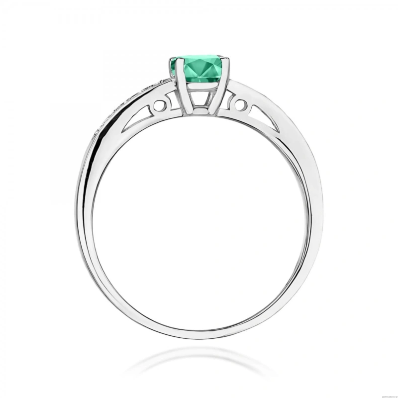 Pierścionek W0066 Szmaragd 0,50ct białe złoto 375