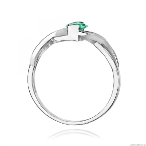 Pierścionek W0028 Szmaragd 0,40ct białe złoto 375