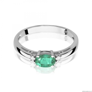 Pierścionek W0006 Szmaragd 0,40ct białe złoto 375