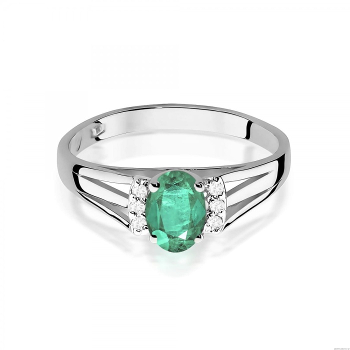 Pierścionek W0005 Szmaragd 0,40ct białe złoto 375