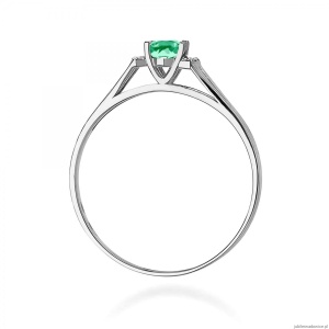 Pierścionek W0005 Szmaragd 0,40ct białe złoto 375