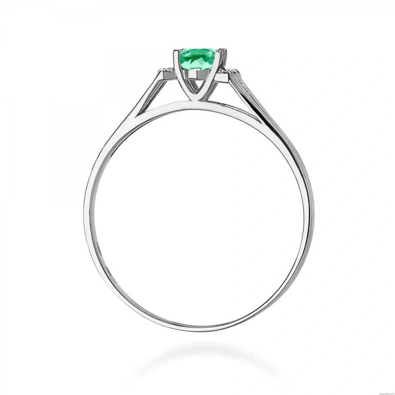 Pierścionek W0005 Szmaragd 0,40ct białe złoto 375