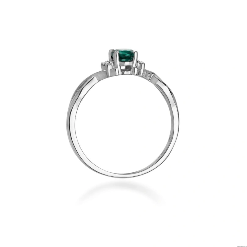 Pierścionek W0019 Szmaragd 0,40ct białe złoto 375