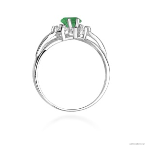 Pierścionek W0037 Szmaragd 0,80ct białe złoto 375