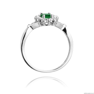Pierścionek W0182 Szmaragd 0,80ct białe złoto 375