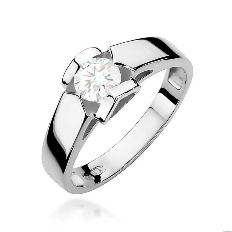 Pierścionek W0320 Diament 0,50ct białe złoto 375