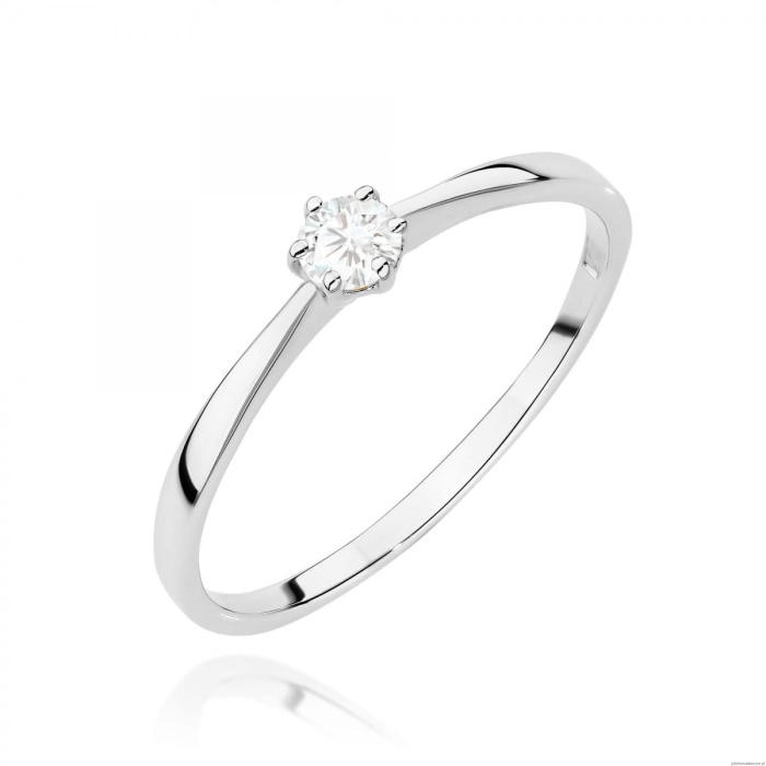 Pierścionek W0579 Diament 0,10ct białe złoto 375
