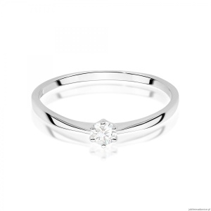Pierścionek W0579 Diament 0,10ct białe złoto 375