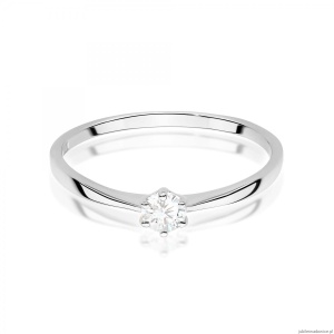 Pierścionek W0579 Diament 0,15ct białe złoto 375