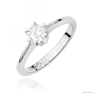 Pierścionek W0220B Diament 0,50ct białe złoto 375