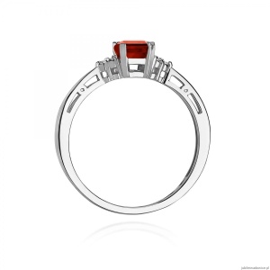 Pierścionek W0002 Granat 0,70ct białe złoto 375