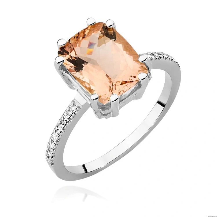Pierścionek W0527 Morganit 2,80ct białe złoto 375