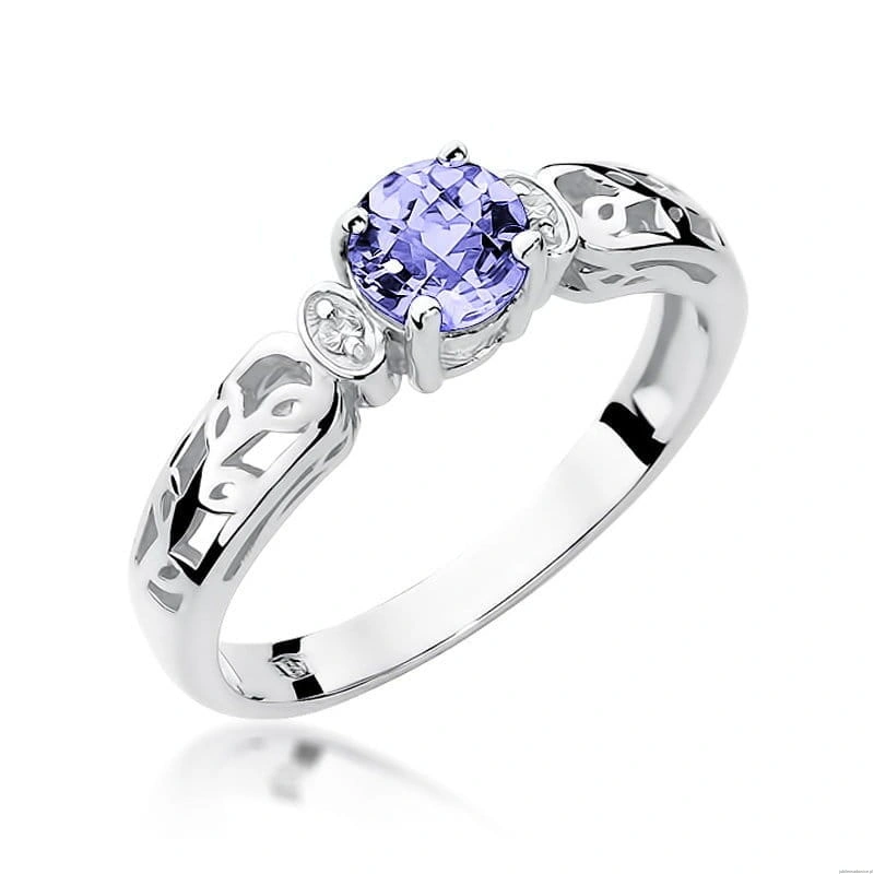 Pierścionek W0014 Tanzanit 0,50ct białe złoto 375