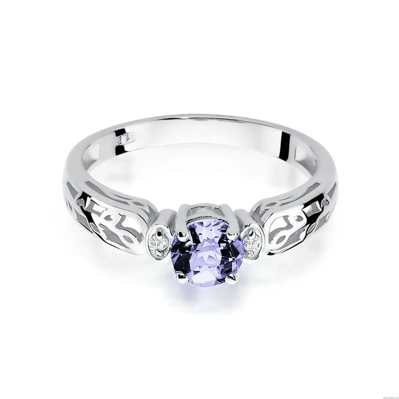 Pierścionek W0014 Tanzanit 0,50ct białe złoto 375