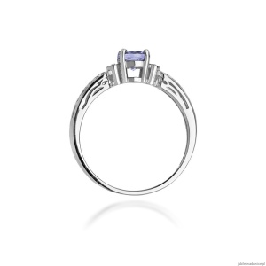 Pierścionek W0014 Tanzanit 0,50ct białe złoto 375