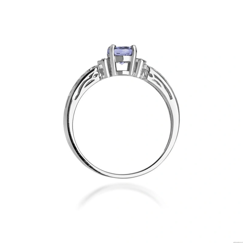 Pierścionek W0014 Tanzanit 0,50ct białe złoto 375