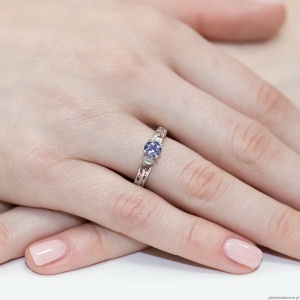 Pierścionek W0014 Tanzanit 0,50ct białe złoto 375