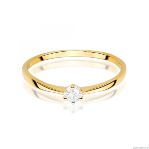 Pierścionek W0579 Diament 0,10ct żółte złoto 375